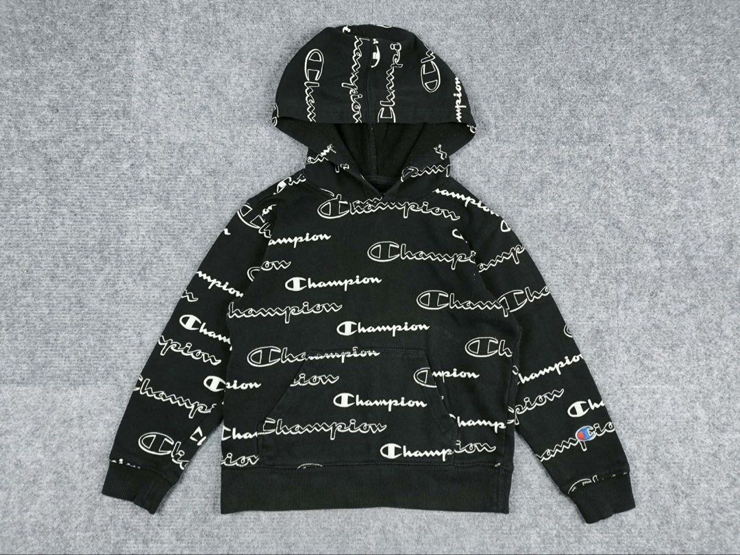 Champion AOP Pullover Hoodie (Kids) (Category: Babies & Kids Fashion) located in Manila. Submitted by secondhand.stories.ph (Listing ID 1469734576, Image 1). Description: Champion AOP Pullover Hoodie (Kids) Excellent Condition Size 6 (4-6YR OLD) 300 +SF.