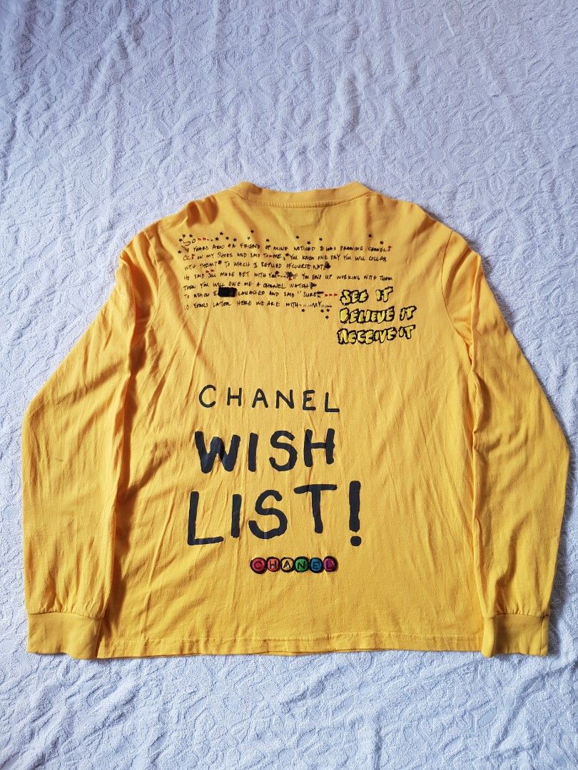 Chanel Pharell Long Sleeve Shirt (Category: Luxury Apparel) located in Santo Domingo. Submitted by jcobedoza213916 (Listing ID 1469579524, Image 2). Description: Chanel Pharell Long Sleeve Shirt women's width 20 lenght 24 goods ribbings excellent condition color rate 9.7/10 issue: last picture Dirt.