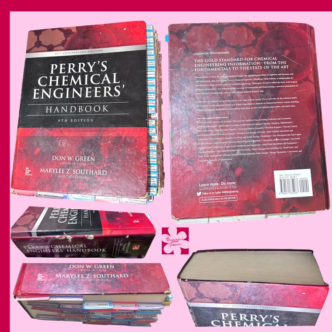 CHEMICAL ENGINEER (Category: Everything Else Others) located in Manila. Submitted by sustainablesavezthread (Listing ID 1469630121, Image 1). Description: SELLING: PERRY’S CHEMICAL ENGINEERS 9TH EDITION HANDBOOK CONDITION: WITH SIGN OF USAGE BUNDLE WITH: PERIODIC TABLE (BRAND NEW) CASIO FX - 570 PLUS 2ND EDITION PINK WITH BOX (USED ONCE) 1001 SOLVED PROBLEMS IN ENGINEERING MATHEMATICS (USED ONCE) GEANKOPLIS (DID NOT USE ) UNIT OPERATIONS OF CHEMI