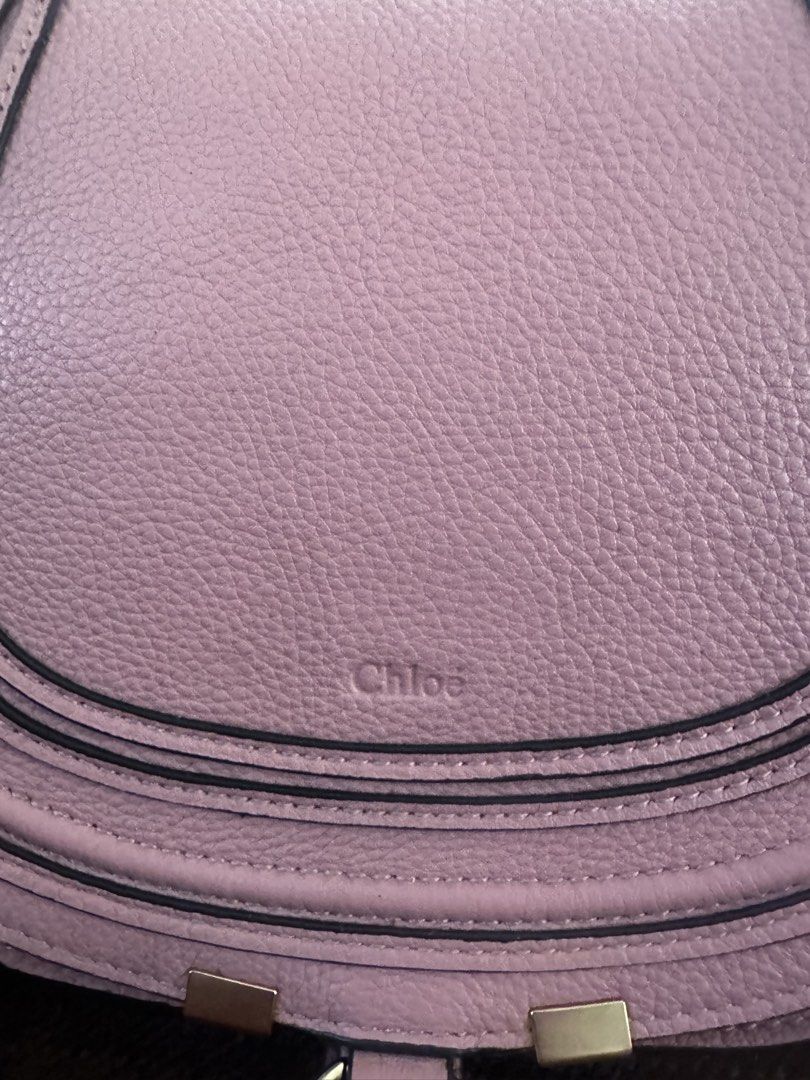 [CHLOE] Marcie Saddle Bag - Small (Category: Cross-body Bags) located in Dasmarinas. Submitted by vintagevoom (Listing ID 1469645841, Image 2). Description: Chloe Marcie Saddle Bag in Small - Rose Pink Genuine leather Intact rubber lining Intact slings - no cracks NGA - Kindly self authenticate since this is thrifted No flaws Fits a phone, mini wallet, keys, alcohol.