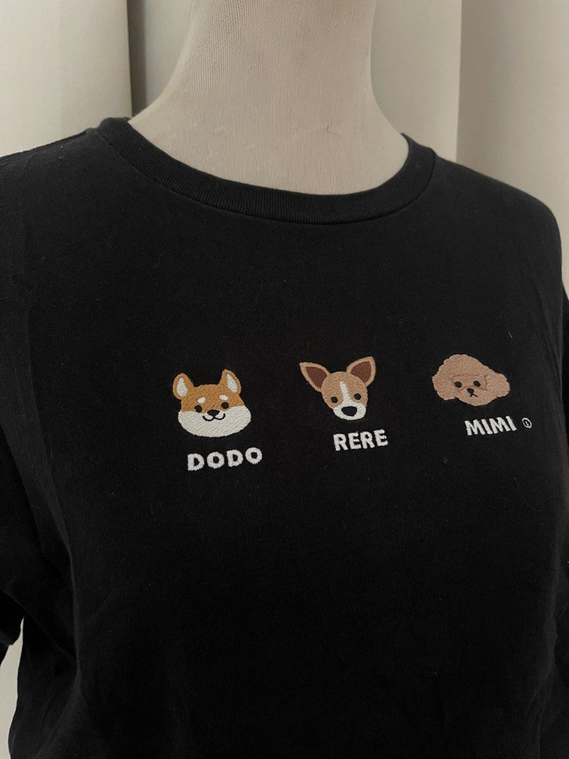 :CHOCOOLATE Black Dog Embroid (Category: Shirts) located in Cainta. Submitted by zlove111 (Listing ID 1469620750, Image 3). Description: - Brand::CHOCOOLATE - Color: Black - Size: S on yag can fit up to large womens 20" - Material: premium cotton - Design: Short sleeves, crew neck, front graphic with 3 embroidered dog faces (DODO, RERE, MIMI) .
