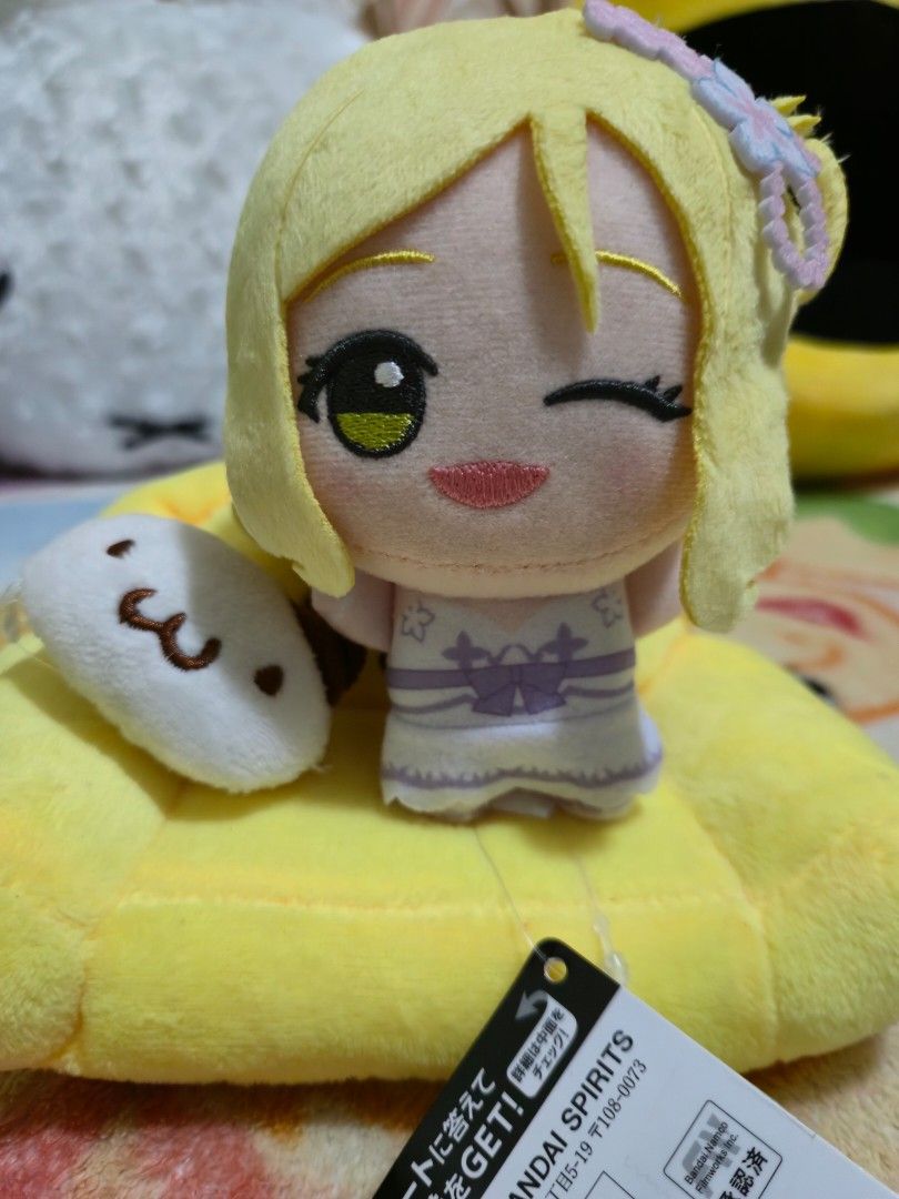 CHOOSE ONE / BUNDLE] Authentic Japan Anime & Idol Plushies (NWT) (Category: Plushies & Soft Toys) located in Quezon City. Submitted by peachhalves (Listing ID 1469655837, Image 3). Description: Selling authentic Japanese arcade prize and collection plushies. All items are brand new, unused, and come with their original paper tags attached! Individual Prices: 1. Asahi Amagami (Amagami Sister) - ₱350 2. Mari Ohara (Love Live! Chibigurumi) - ₱350 3.