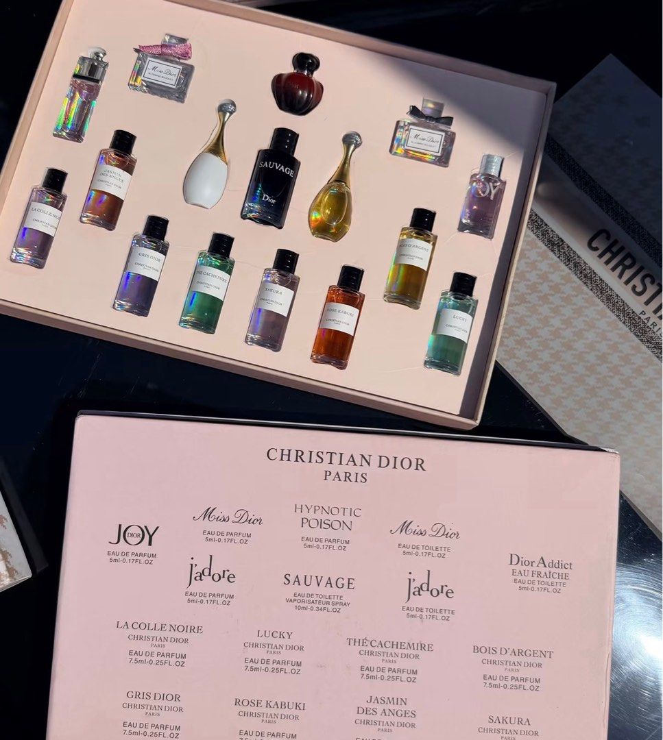 Christian Dior Mini Perfume Gift Set (Category: Fragrance & Deodorants) located in Valenzuela. Submitted by ell.cie (Listing ID 1469609280, Image 3). Description: PREORDER/PASA-BUY Experience the entire Maison Christian Dior fragrance collection in one dreamy luxury vault! From Sauvage & J’adore to exclusive La Collection Privée scents, this is the ultimate statement piece for your vanity & Premium luxury at an unbeatable price! Pre-Order/Pasa-bu