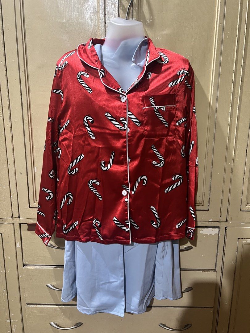Christmas Pajamas Candy Cane (Category: Undergarments & Loungewear) located in Paranaque City. Submitted by arianem031087 (Listing ID 1469673624, Image 1). Description: Size: Small ( but can fit to bigger size from small to large maximum of XL Garthherized bottom area .