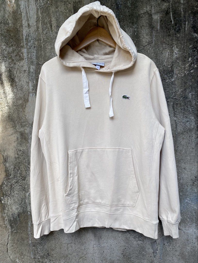 Classique Lacoste Pullover Hoodie Jacket (CREAM) (Category: Coats, Jackets and Outerwear) located in Balamban. Submitted by anikdotal (Listing ID 1469628400, Image 1). Description: Classique Lacoste Pullover Hoodie Jacket Size(Medium) Length(28) Width(22.5) Excellent Condition Price+Sf📨 LOC:BALAMBAN CEBU COURIER: J&T & FLASH EXPRESS MOP: Gcash. Payment first policy. No COD Unli Vouch. Valid id. Video Call.