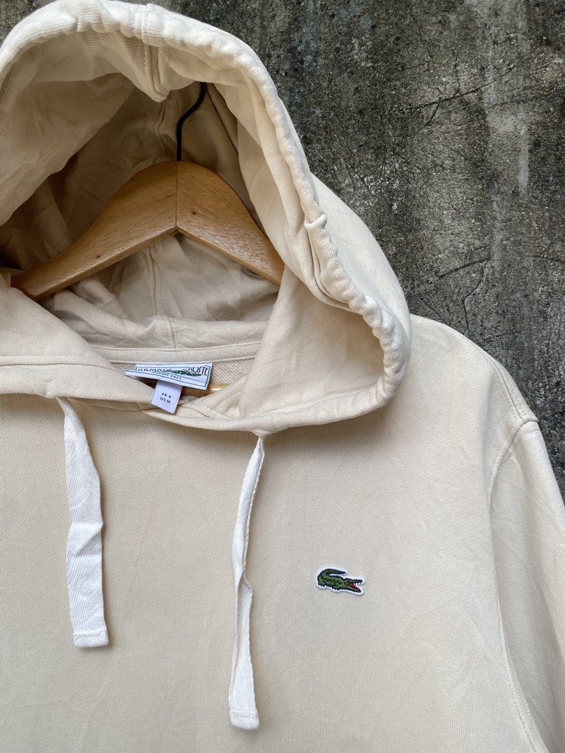 Classique Lacoste Pullover Hoodie Jacket (CREAM) (Category: Coats, Jackets and Outerwear) located in Balamban. Submitted by anikdotal (Listing ID 1469628400, Image 2). Description: Classique Lacoste Pullover Hoodie Jacket Size(Medium) Length(28) Width(22.5) Excellent Condition Price+Sf📨 LOC:BALAMBAN CEBU COURIER: J&T & FLASH EXPRESS MOP: Gcash. Payment first policy. No COD Unli Vouch. Valid id. Video Call.