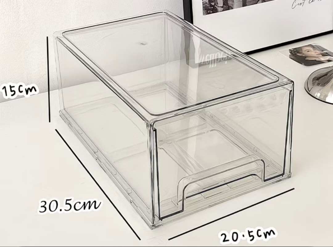 Clear Stackable Storage Drawer Organizer PET, Furniture & Home Living ...
