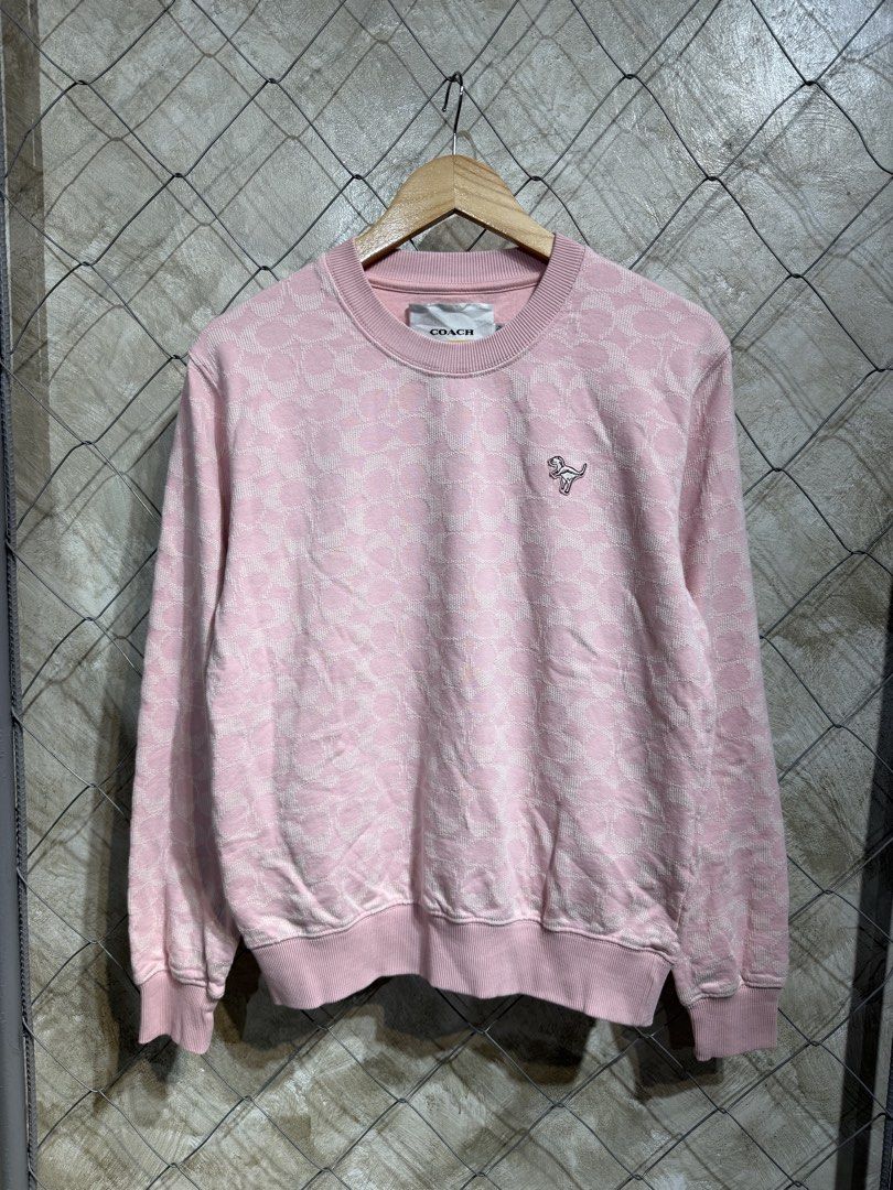 COACH MONOGRAM PINK SWEATER (AUTHENTIC) (Category: Longsleeves) located in Manila. Submitted by ardobe.mnl (Listing ID 1469621220, Image 1). Description: MEDIUM-LARGE WOMEN’S 20x25 DIMES EXCELLENT CONDITION NO ISSUE.