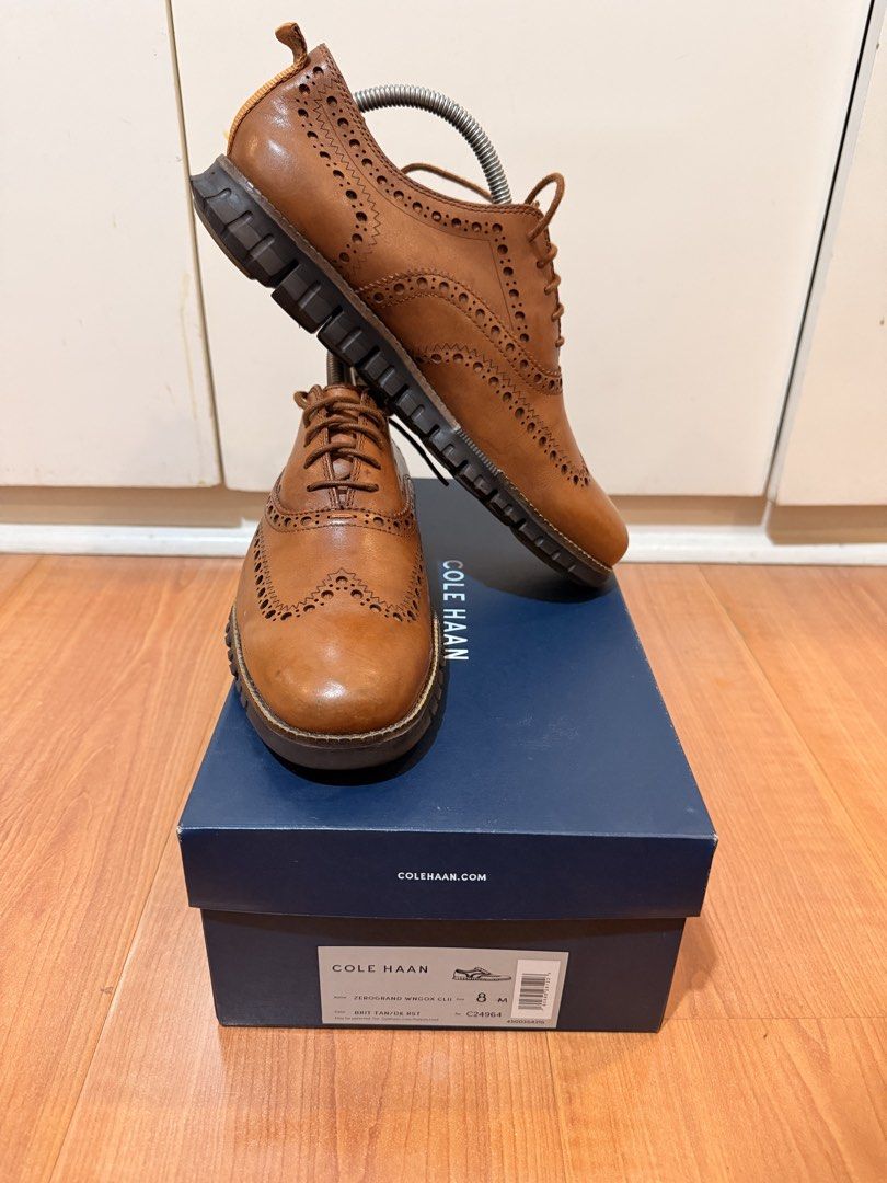 Cole Haan Zerogrand Wingtip Oxford Shoes (Category: Dress Shoes) located in Angeles City. Submitted by agch_02 (Listing ID 1469714944, Image 1). Description: Brand: Cole Haan Zerogrand Color: Brit Tan/Dk rst Size: 8 US men 100% original No issues Box included Rfs: Decluttering personal items. Price: 4,500 Meet up: SM Telabastagan San Fernando Pampanga Shipping: J&T Express or LBC (buyer’s choice).