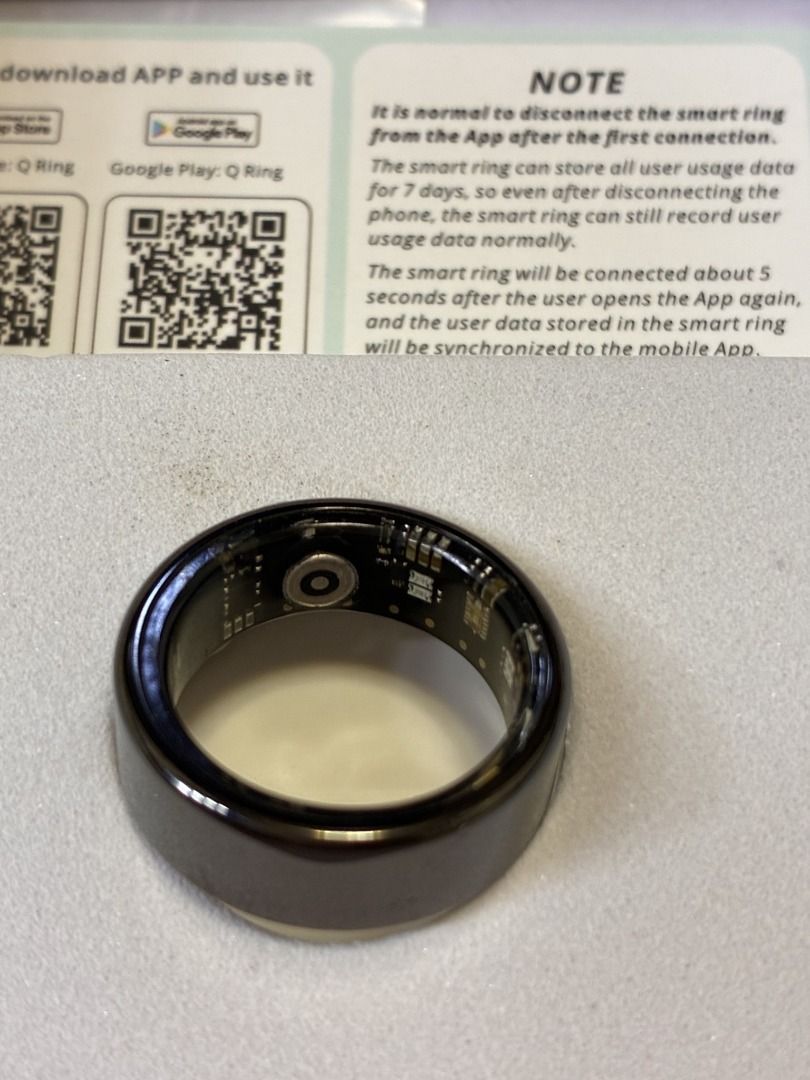 COLMI R02 Smart Ring with Charger, Box & Manual (Category: Rings) located in Caloocan City. Submitted by onlineaholic (Listing ID 1469641989, Image 2). Description: ✨ Sleek, minimalist design 🔌 Includes charger 📦 With original box and manual ⚡ Charging demo shown in the video Condition: Please refer to the actual photos and video for the item's condition. The box has some visible dirt/marks. 📩 Message me if interested!.