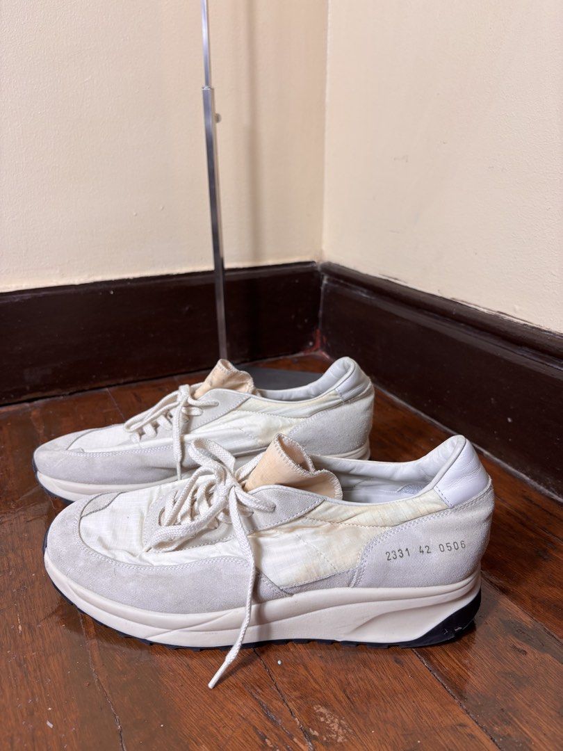 Common Project Track 80 Mixed Media Sneaker (Category: Sneakers) located in Manila. Submitted by earlylifecrisis (Listing ID 1469656647, Image 2). Description: Size 42 Condition 8.5/10 Measure it by inch Insole: 11.5 Outsole: 12 Heels: 1.4 •Refund / Returns not allowed allowed •Please do check the dimensions size on labels sometimes are not accurate on the sizing •Ask me before purchasing.