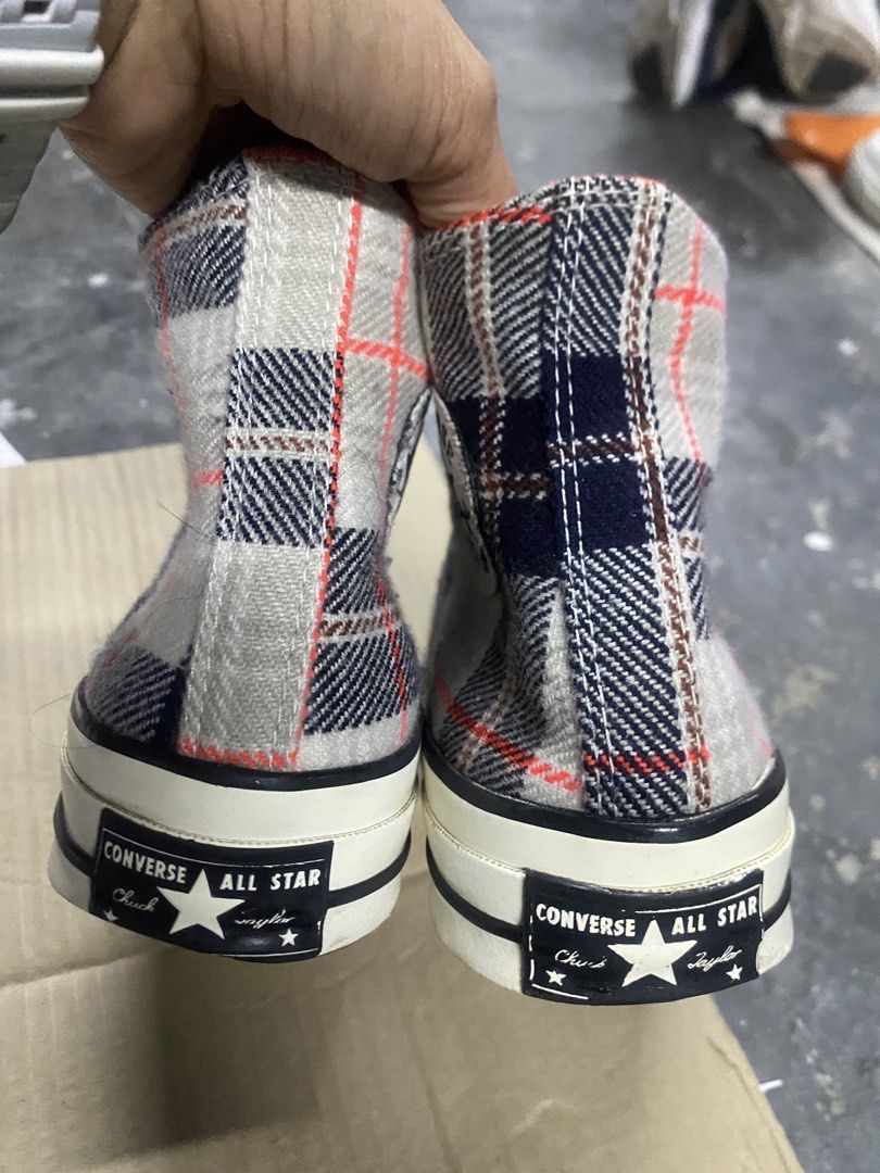 Converse (Category: Sneakers) located in Kuala Lumpur. Submitted by mader_4z (Listing ID 1469724469, Image 3). Description: Converse Plaid Chuck 1970s “Creamwhite Gray” .
