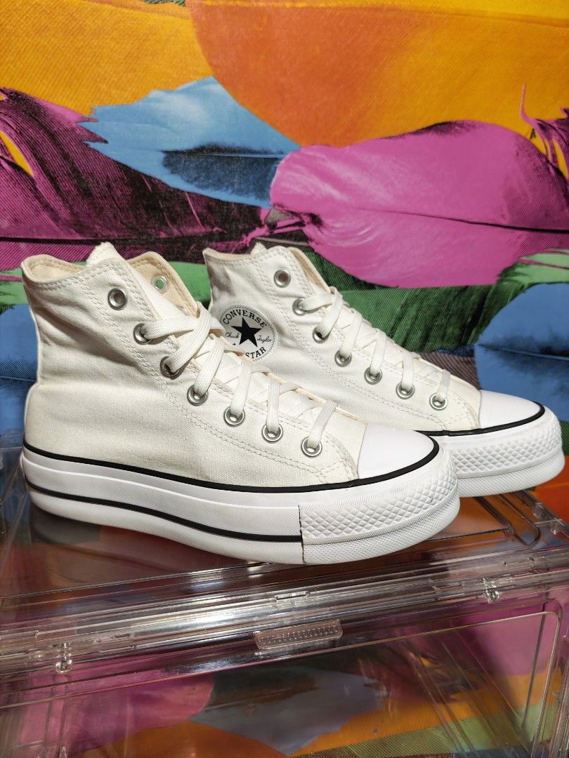 Converse Chuck Taylor All Star Move High Top White (Category: Sneakers) located in Dulag. Submitted by konswelosesilyamariya18 (Listing ID 1469609179, Image 2). Description: - Brand: Converse - Model: Chuck Taylor All Star Move (560846F) - Color: White with classic black piping - Style: High top sneakers with platform sole - Size: Women's US 6.5 / UK 4.5 / EUR 37 (23.5 cm) - Origin: Made in Vietnam - Condition: Clean overall, with minimal wear on