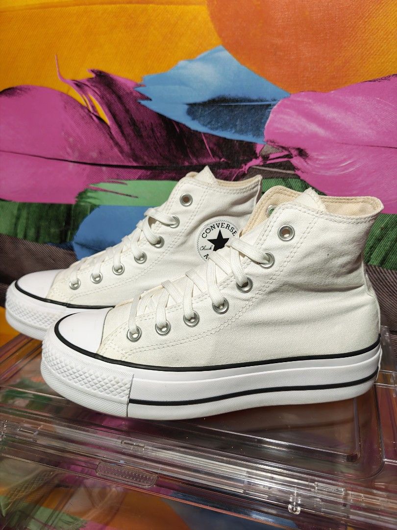 Converse Chuck Taylor All Star Move High Top White (Category: Sneakers) located in Dulag. Submitted by konswelosesilyamariya18 (Listing ID 1469609179, Image 1). Description: - Brand: Converse - Model: Chuck Taylor All Star Move (560846F) - Color: White with classic black piping - Style: High top sneakers with platform sole - Size: Women's US 6.5 / UK 4.5 / EUR 37 (23.5 cm) - Origin: Made in Vietnam - Condition: Clean overall, with minimal wear on
