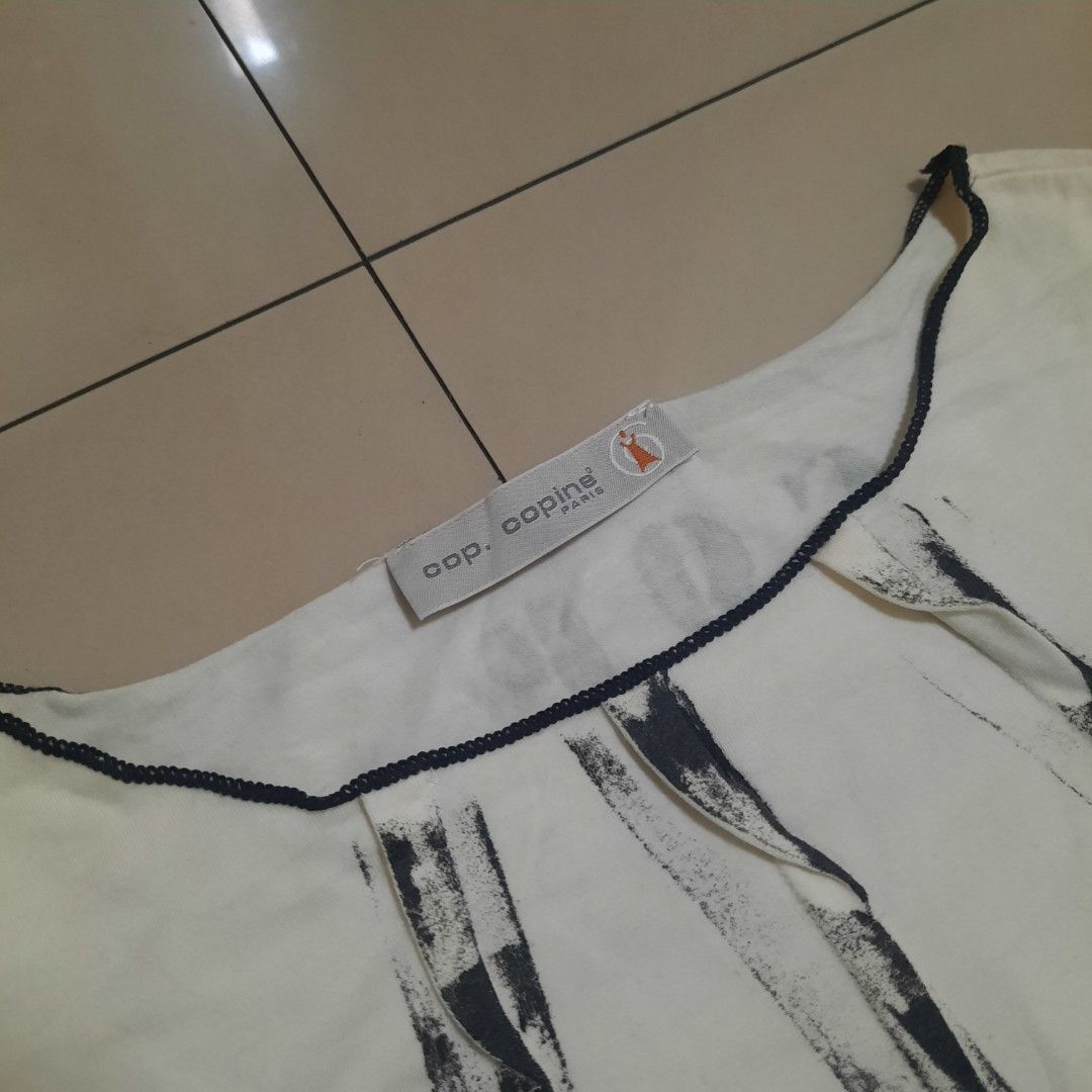 Cop Copine Mesh Sleeve Shirt (Category: Blouses) located in Cebu City. Submitted by archivalia.me (Listing ID 1469649089, Image 2). Description: Cop Copine Mesh Sleeve Shirt Small Width 15 Length 22 Good as New No Issue Price dm + sf Loc: Cebu City .