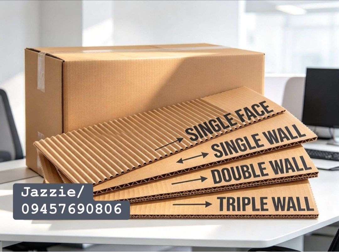Corrugated Packaging Boxes And Flute Layers Bundle (Category: Storage Boxes & Baskets) located in Manila. Submitted by quickbird-d79056 (Listing ID 1469582308, Image 1). Description: Our ADVANTAGES: 💢DIRECT Manufacturer/Supplier 💢ISO 9001:2015 Compliant (Quality Management System) 💢HALAL Certified 💢INNOVATIVE Machineries and Equipment 💯 High QUALITY Products and Services @ Low Prices ALWAYS We OFFER: 💢Corrugated board sheeted/boxes (RSC & D