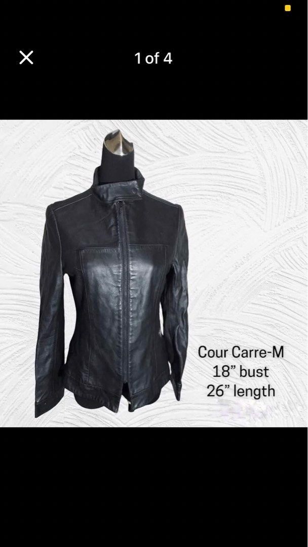 COUR CARRE JAPAN BLACK SOFT LEATHER JACKET (Category: Coats, Jackets and Outerwear) located in Marikina City. Submitted by minimalistmanila (Listing ID 1468071180, Image 3). Description: Imported Cour Carre classic black leather jacket from Japan. Soft leather, fits medium, 18 inch chest, 26 inch length. Worth P4,000. Order now! .