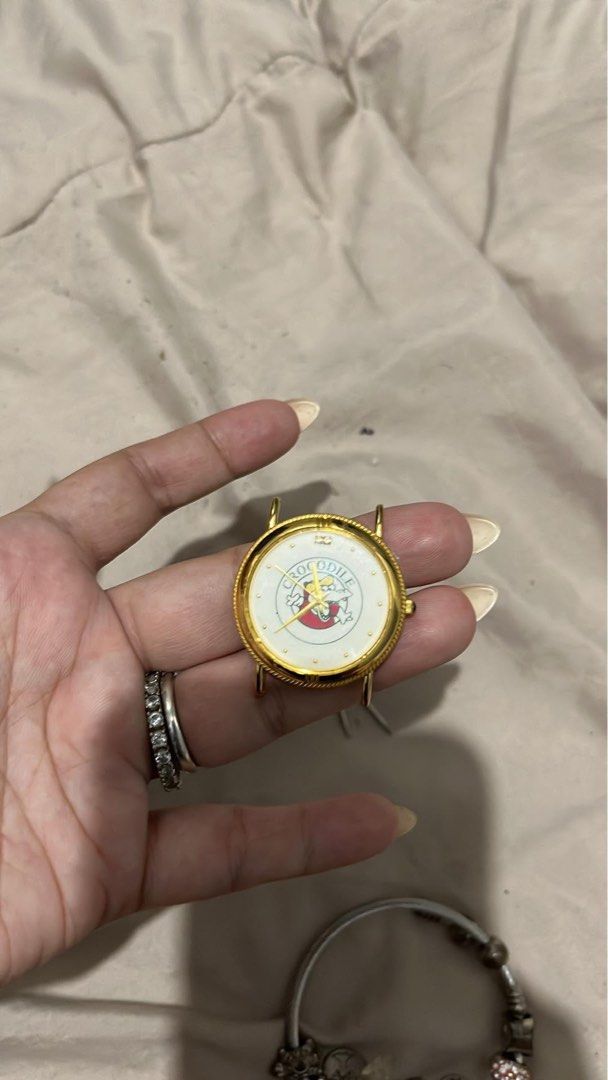 Crocodile Watch Head Gold Tone Vintage Cartoon Dial, Women's Fashion ...