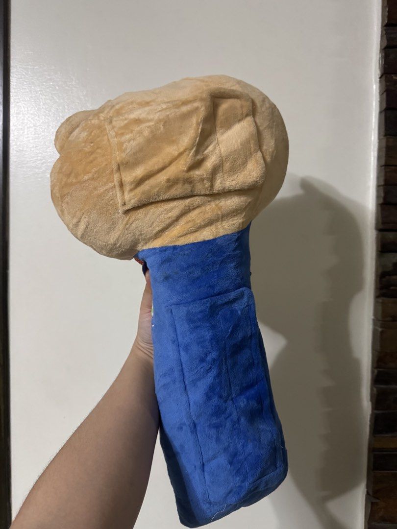Cute Stuffed Bear Plush Pillow with Overalls (Category: Plushies & Soft Toys) located in Quezon City. Submitted by danamallari (Listing ID 1469693539, Image 2). Description: - Pre-loved - Needs wash - 1.5 ft long.