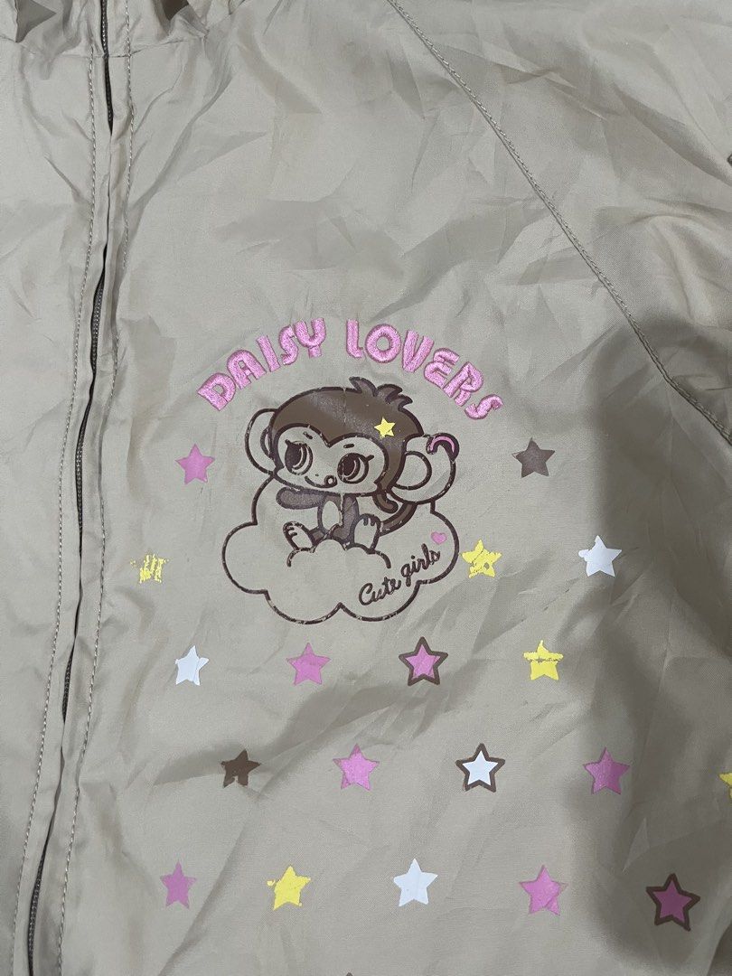Daisy Lovers Windbreaker Jacket (Category: Coats, Jackets and Outerwear) located in Makati City. Submitted by woniniwoo (Listing ID 1469637951, Image 2). Description: fits s-m detachable hood please check photos for flaws negotiable! mop: bdo mod: j&t loc: baguio city.