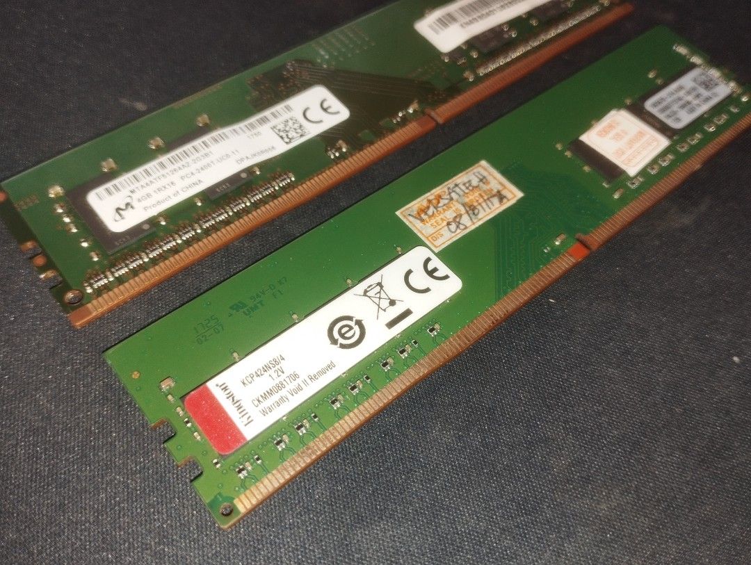 DDR4 2400MHZ RAM (Category: Computer Parts) located in Paranaque City. Submitted by trion.hx (Listing ID 1469689264, Image 2). Description: 8gb DDR4 RAM 2400MHZ FOR DESKTOP - 1100 each 4GB DDR4 RAM 2400MHZ FOR DESKTOP - 550 each Note: This parts are working and pulled out lang dahil nag upgrade na nang ram sa compshop..