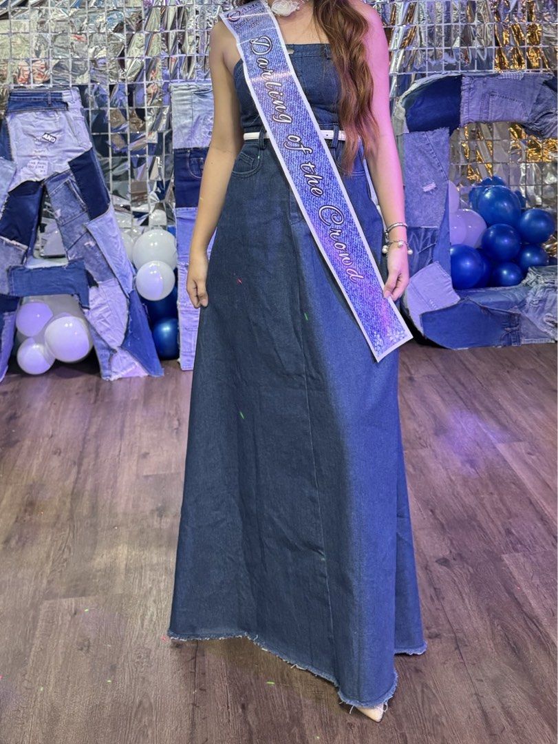 Denim Dress (Category: Dresses) located in Manila. Submitted by jiean_14 (Listing ID 1469599175, Image 2). Description: Once used. Like new po ito. Nagamit ko lng sya for Christmas party. .