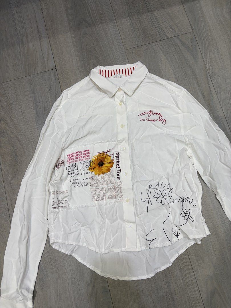 Designal Longsleeve Shirt (Category: Longsleeves) located in Pasig City. Submitted by chamoisee (Listing ID 1469650177, Image 2). Description: Designal Longsleeve Shirt 19”x20” front 23” back.
