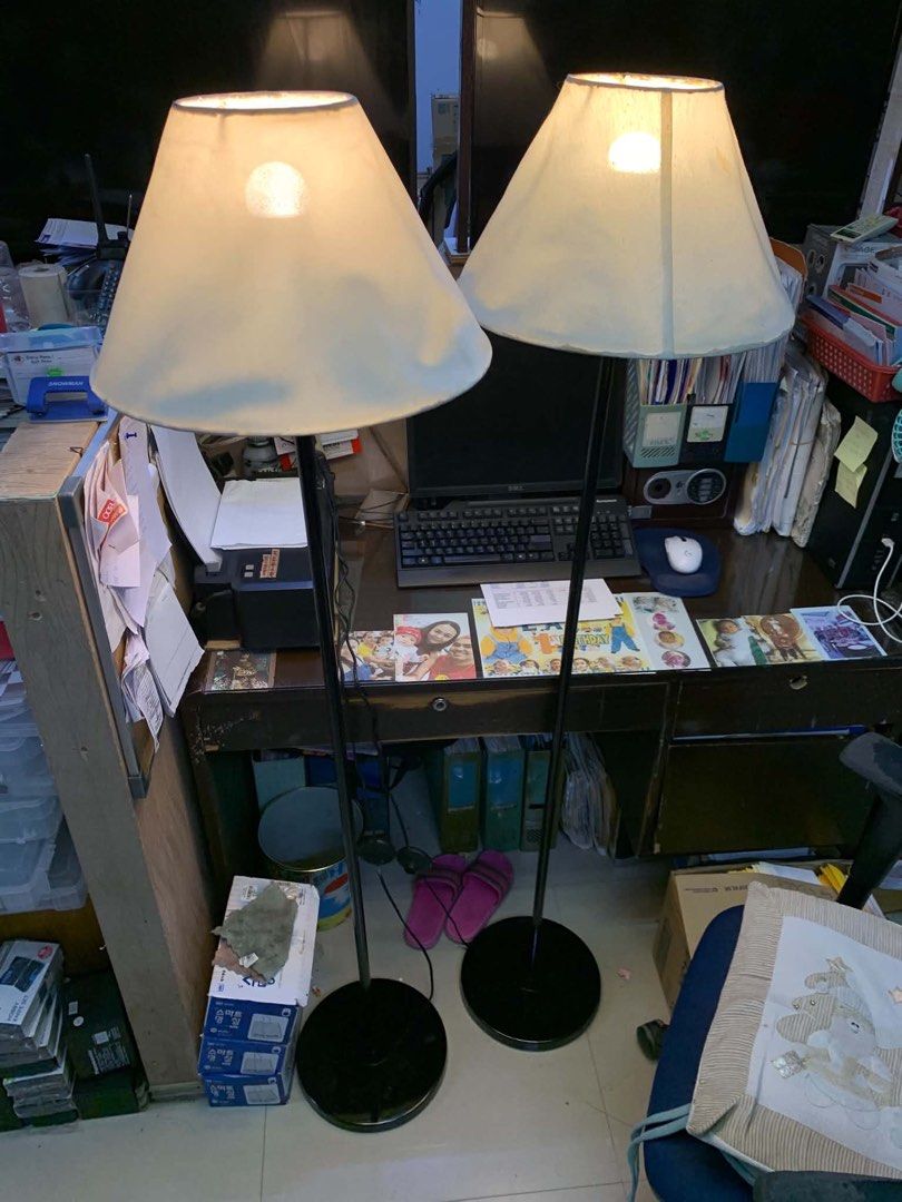 Designer Floor Standing Light Lamp (SET OF 2) (Category: Lighting) located in Pasay City. Submitted by meostore (Listing ID 1469641721, Image 1). Description: -Approx. dim.: H 65” x D 12” (inches) -Minimalist black uplighter light lamp -Offers modern inspired looks -Ideal for bedrooms, living areas, receptions NOTE: Please expect scratches or dust marks. Actual photos are as posted. BULBS NOT INCLUDED (FOR PHOTO OP ONLY).