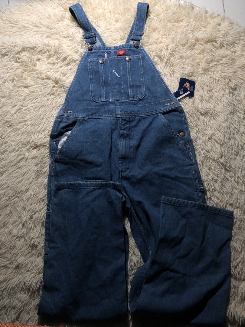 Dickies denim overalls jeans bib pants (Category: Jumpsuits) located in Maria Aurora. Submitted by kylerikathriftshop101010 (Listing ID 1469719958, Image 1). Description: size 30-31 - Brand new with original store tags attached - Classic blue wash Dickies denim overalls - Adjustable shoulder straps for a custom fit - Functional utility pockets on the legs - Durable 100% cotton denim with contrast white stitching - Great everyday casual streetwear