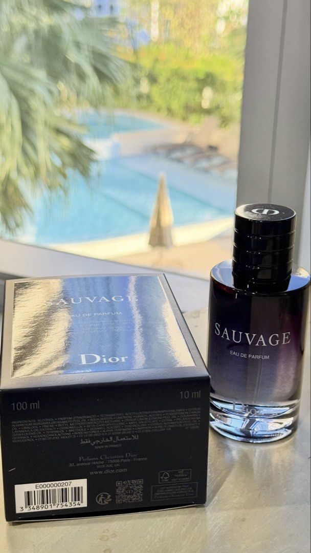 Dior Sauvage (Category: Fragrance & Deodorants) located in Taguig. Submitted by mr.shoeman (Listing ID 1469602171, Image 1). Description: Original Dior Sauvage Eau de Parfum Includes: 100ml full size bottle Comes with original packaging box Batch code: E000000207 (visible on barcode label) Made in France Bought in France Purchased date: September 28, 2026 You can check the item and pick up anytime. Location: BGC TAGUIG .