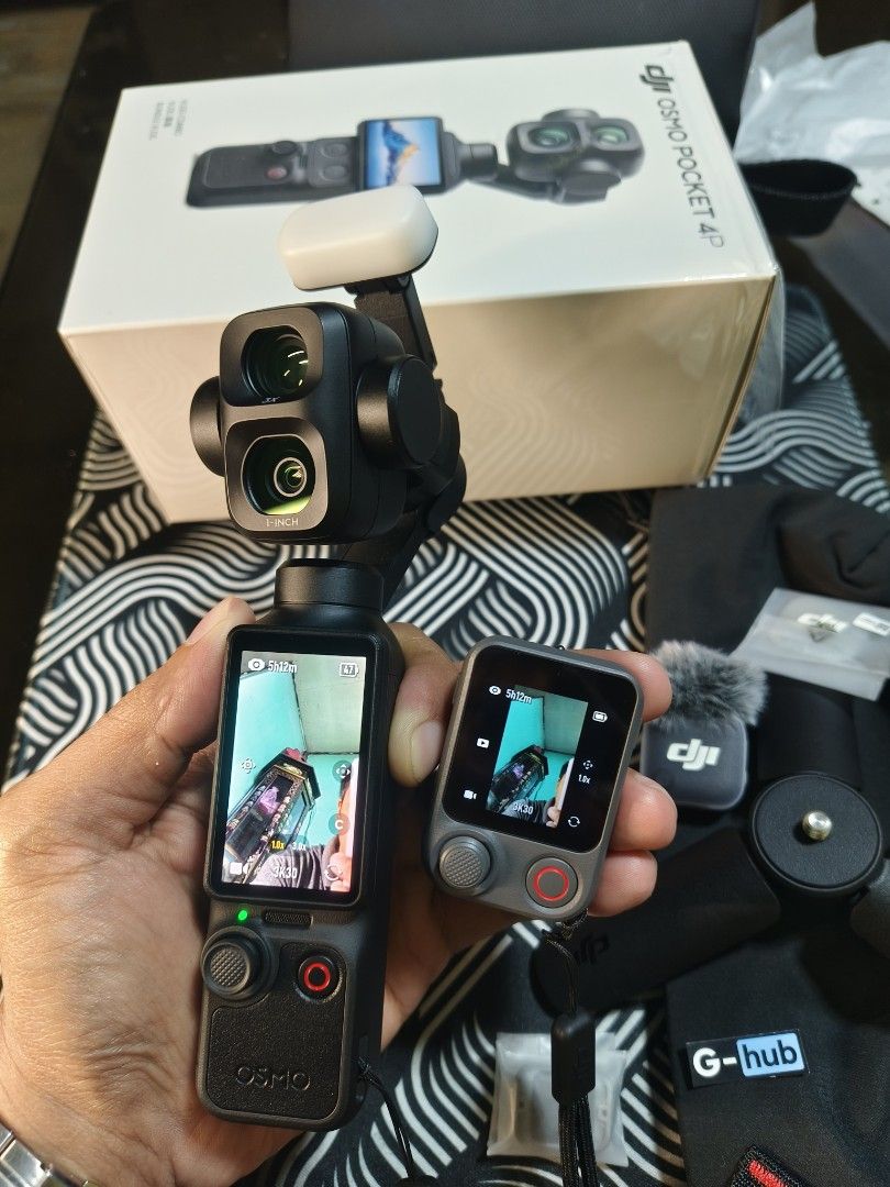 DJI OSMO Pocket 4P Camera Vlog Combo Bundle (Category: Cameras) located in Las Pinas. Submitted by laluxury (Listing ID 1469611015, Image 3). Description: FOR SALE‼️ DJI Osmo Pocket 4P Vlog Combo No issue! Good as brandnew! with receipt, 1 months old only Bagay sa mga mag content or vlog! 38,000 fix and firm What you see is what you get! Lahatan po sa picture! Complete Vlog Bundle Inclusion: ✅ Osmo pocket 4P unit ✅ DJI mic (magnet, magnetic clip,