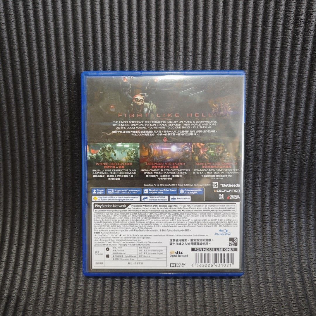 Doom PS4 Game R3 (Category: PlayStation) located in Quezon City. Submitted by shopme_gadget30 (Listing ID 1469634865, Image 2). Description: kindly read the details first for sale fixed price good condition tested and working with Case and disc game compatible to ps4 /ps5 console R3 Region qc area meet up: sm north shipping fee must shoulder by the buyer via lalamove or grab payment: bdo/gcash happy gaming everyone.