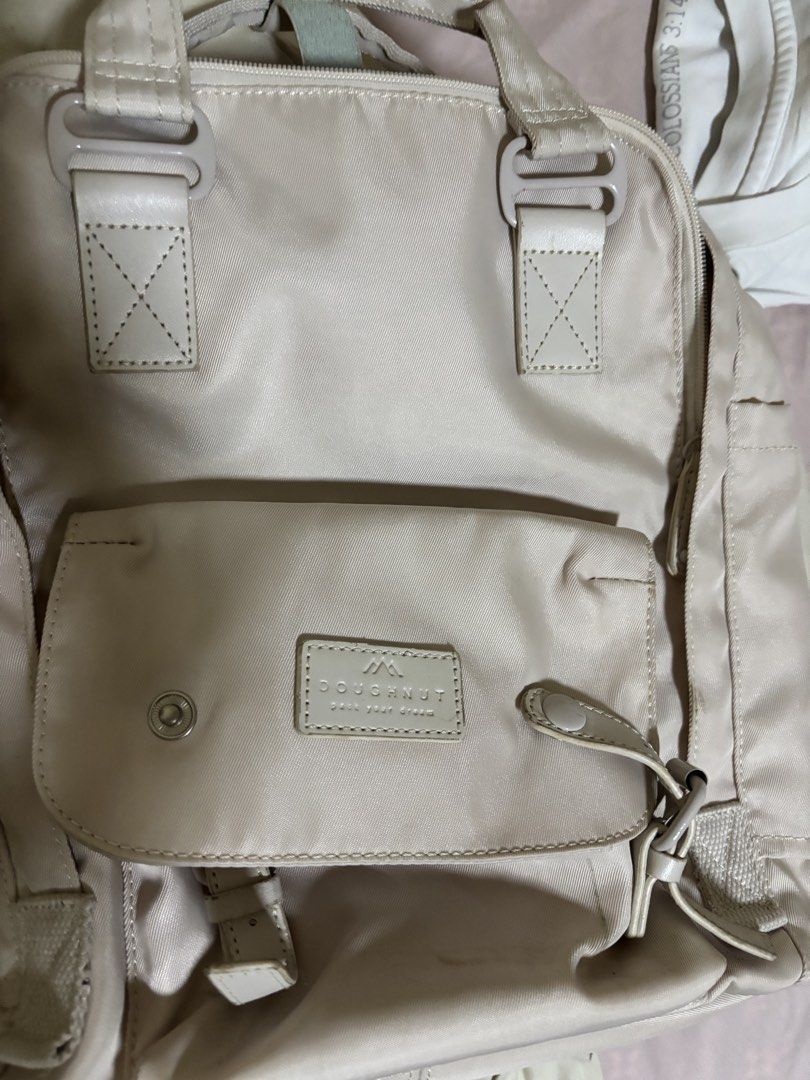 Doughnut backpack in ivory (Category: Backpacks) located in Quezon City. Submitted by goldbrews (Listing ID 1469666507, Image 3). Description: Doughnut classic backpack - classic doughnut backpack design - fits 14” MacBook -has padded laptop sleeve inside - many pockets for organization .