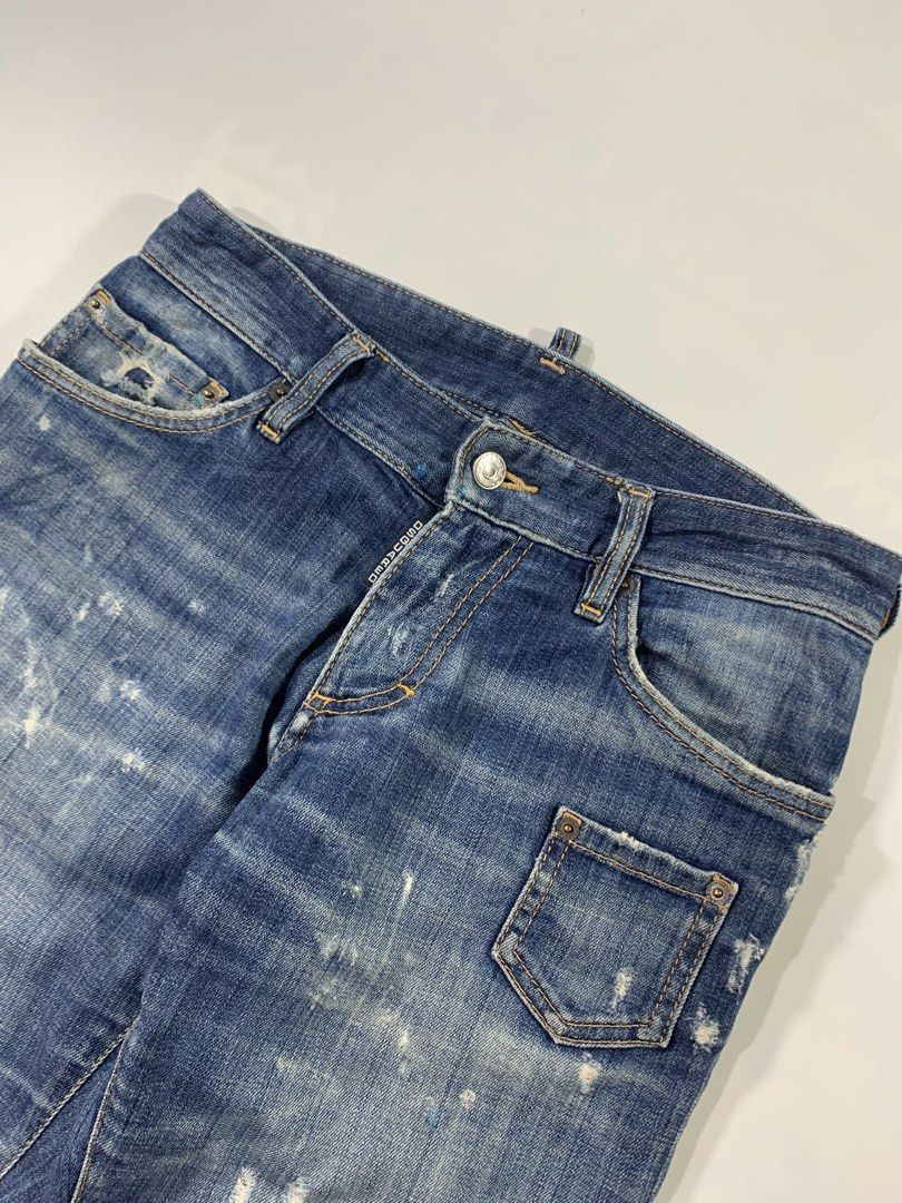 Dsquared2 Distress Pants (Category: Jeans) located in Aurora. Submitted by cpr_garments13 (Listing ID 1469682379, Image 3). Description: •Waist:29 •Thigh:11 •Length:39 •Leg opening:7 Good condition -Altered waist .