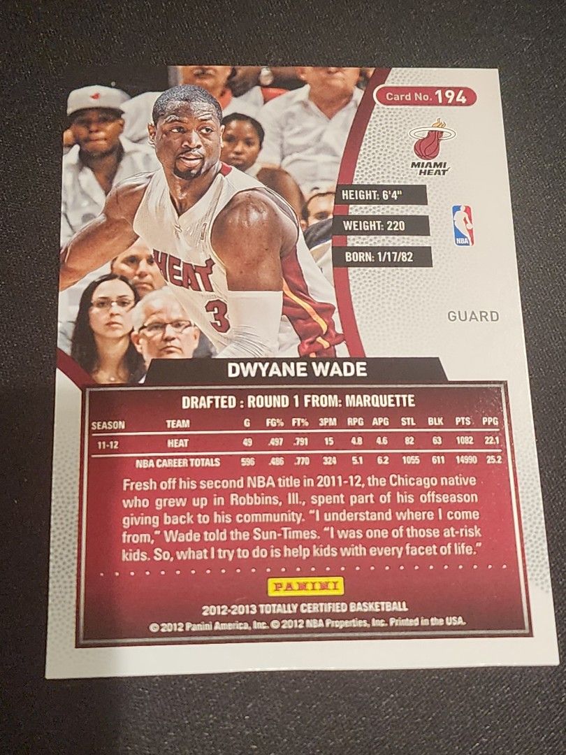 Dwyane Wade 194 (Category: Raw Singles) located in Manila. Submitted by kg613 (Listing ID 1469632950, Image 2). Description: .