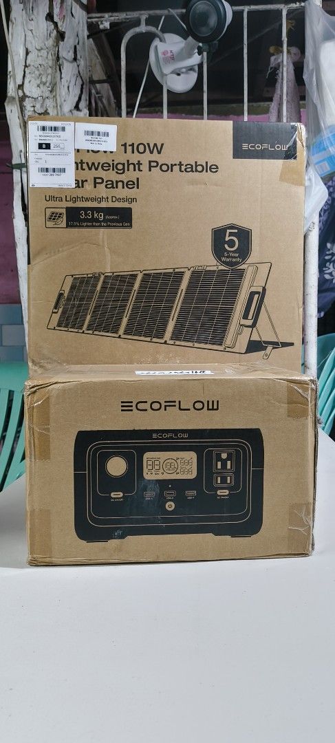EcoFlow River 2 256wh Portable Power Station and Solar Panel (Category: Batteries & Power Banks) located in Navotas City. Submitted by nallhaemsti (Listing ID 1469637695, Image 1). Description: River 2 256wh with Solar panel 110w maximum panel capacity. Sale! If with 110w panel 19,999 with 2 years warranty (not user fault) - Complete bundle: EcoFlow portable power station and 110W lightweight solar panel - Includes original boxes and charging cab