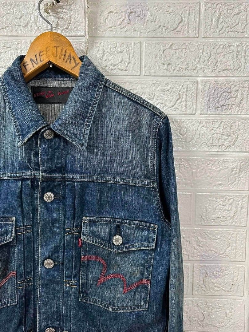 Edwin - edge of blue jeans type 2 denim (Category: Coats, Jackets and Outerwear) located in Bacoor. Submitted by arlenelamery (Listing ID 1469615890, Image 3). Description: EDWIN - EDGE OF BLUE JEANS TYPE 2 DENIM JACKET AUTHENTIC EXCELLENT CONDITION NO ISSUE SIZE LARGE ON TAG SIZE ACTUAL VIA TAPE MEASURE W20 PIT TO PIT L24 SLEEVE 25 SHOULDER 17 PRICE 1280 + SF PM MODE OF PAYMENT TRU GCASH LOC CAVITE.