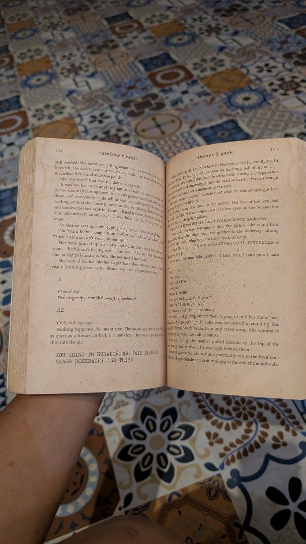 Eleanor & Park by Rainbow Rowell Paperback Novel (Category: Storybooks) located in Manila. Submitted by alypacis06 (Listing ID 1469659728, Image 3). Description: - Title: Eleanor & Park by Rainbow Rowell - Edition: St. Martin's Griffin Paperback (ISBN: 978-1-250-05399-2) - Condition: Cover has edge wear and creases; pages are intact with natural yellowing due to age - History: Read only once, great overall condition for reading - Genre: Heartwarm