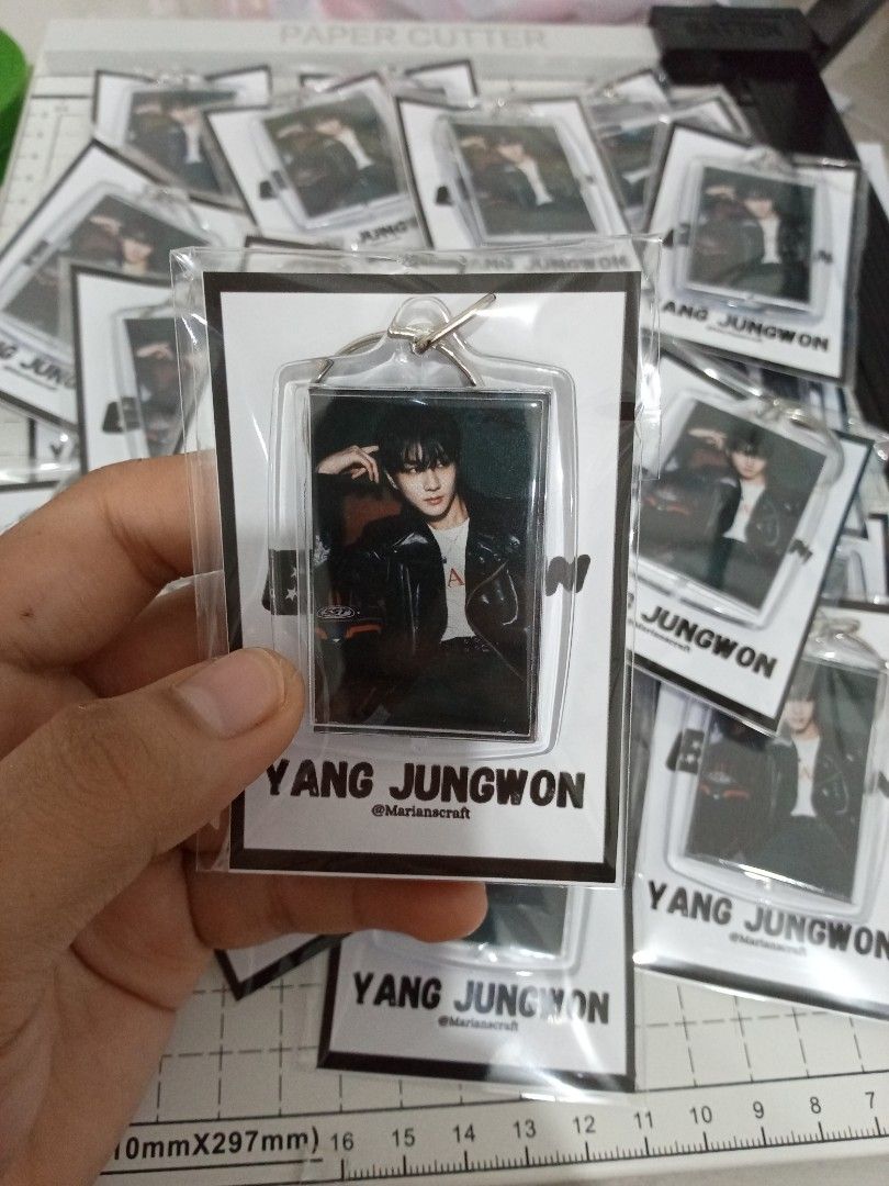 Enhypen Kpop Acrylic Keychain Custom Photo Merch (Category: K-Wave Merchandise) located in Davao. Submitted by marianscrafts (Listing ID 1469728362, Image 2). Description: - Custom Kpop acrylic keychains. - Clear acrylic holder with a photo insert and durable metal keyring - Backing card includes member name - Perfect for styling bags, keys, or for your Kpop collection.