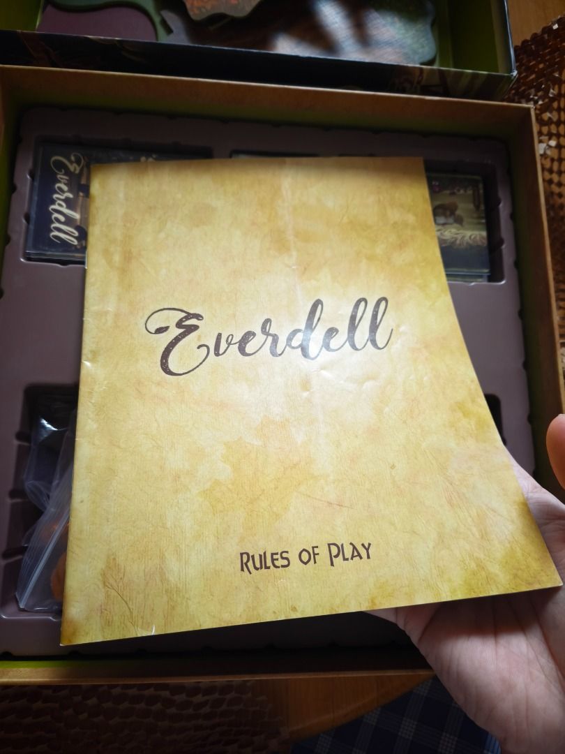 Everdell Board Game (Category: Board Games & Puzzles) located in Pasig City. Submitted by airinrin (Listing ID 1469725061, Image 2). Description: Everdell Board Game (Base Game) Selling an authentic copy of Everdell, the popular award-winning tabletop strategy game. Build a charming civilization of forest critters and constructions featuring gorgeous artwork and the iconic 3D Ever Tree. Brand: Starling Games / Tabletop Tycoon Condition: Used / Co