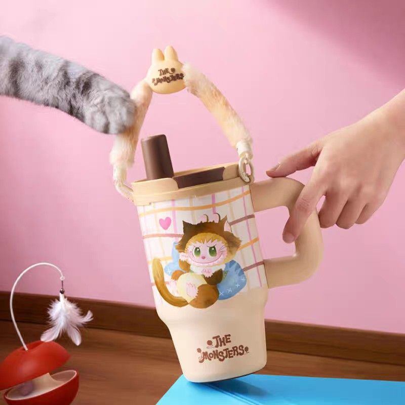 [EXCLUSIVE! POPMART] LABUBU THE MONSTERS CAT MODE ON DRINKING TUMBLER ...