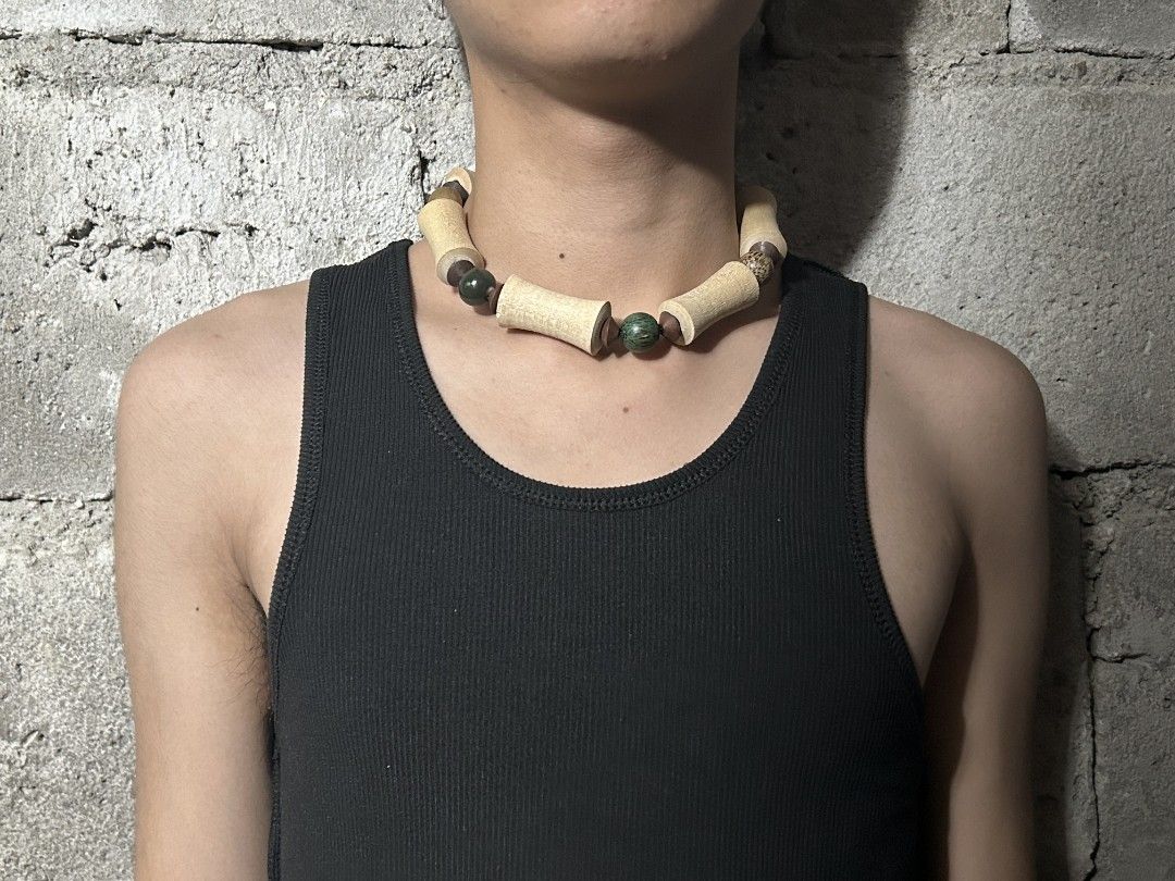 Femur necklace (Category: Necklaces) located in Manila. Submitted by iyo.artifacts (Listing ID 1469724513, Image 2). Description: ☆FEMUR☆ In mixed wood and wood, with horn lock in nylon string. 350 php each ONE OF ONE 18 inches long (upsize dm) The color may appear slightly different in real life compared to the photo, but rest assured, it will be even more beautiful when seen in real life colors..