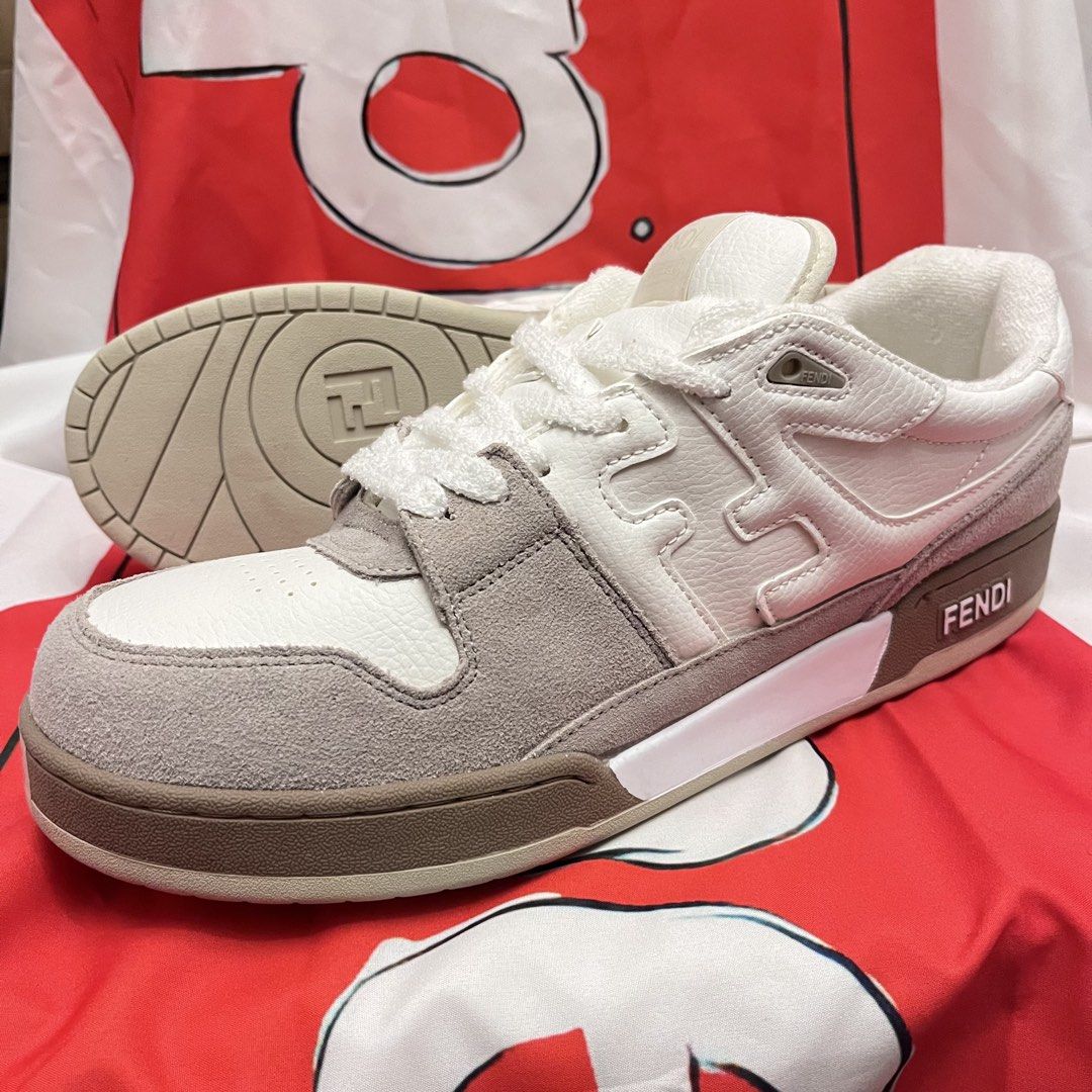 FF Match White Suede Low Top Sneakers Size 45 (Category: Sneakers) located in Paranaque City. Submitted by toastedmallows (Listing ID 1469725175, Image 1). Description: Fendi Match Sneakers Color: Beige White Features the Fendi logo Size 45EU 29CM Suede and leather construction Brandnew. No box. Comes with Fendi dustbag Ships via J&T MOP Gcash, Paymaya or BPI - NO COD shoes may or may not have minimal dustmarks.