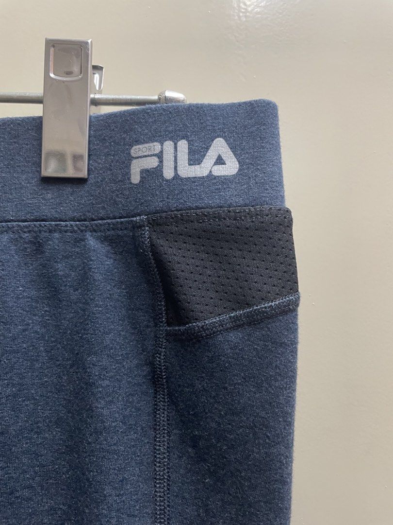 Fila Athletic Capri Leggings (Category: Activewear) located in Manila. Submitted by lazythrifter.ph (Listing ID 1469592297, Image 3). Description: Color: Blue Size: M Waist: 16” Waist to crotch: 9” Inseam: 19.25”.