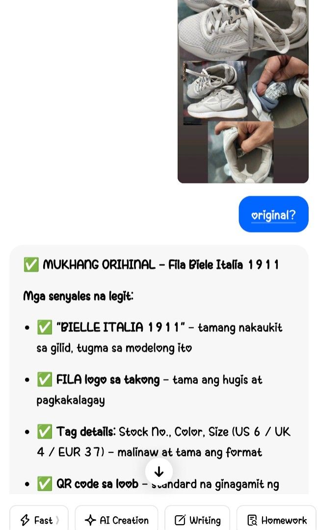 Fila shoes eur 37 (Category: Shoe inserts) located in Las Pinas. Submitted by yel_olshoppe (Listing ID 1469695927, Image 2). Description: preloved shoes FILA size 37 good condition rate 7/10 400 pesos.