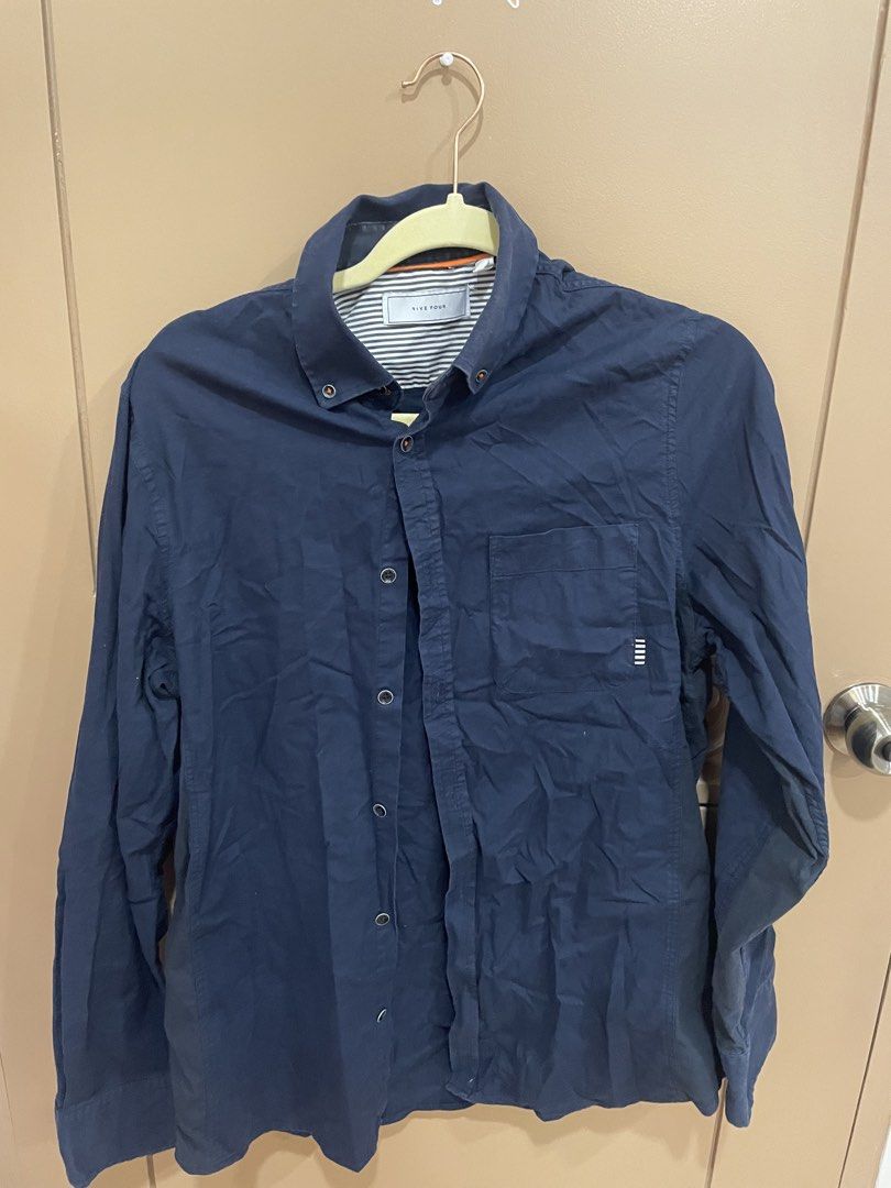 FIVE FOUR DARK BLUE LONG SLEEVES (Category: Formal Shirts) located in Manila. Submitted by bedlambuzz (Listing ID 1469697668, Image 1). Description: WYSIWYG USED MAY HAVE SOME MINOR FLAWS BUT THESE WERE STORED WELL AND PROPERLY.