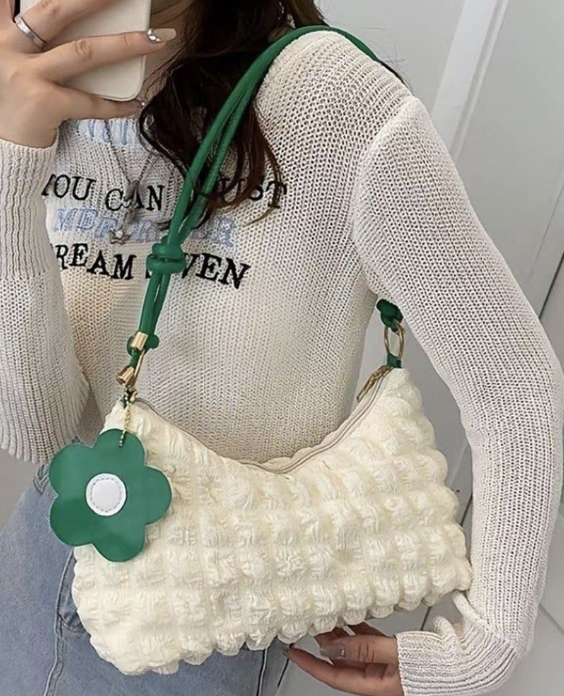 Fluffy bag with flower (Category: Shoulder Bags) located in Manila. Submitted by vintageaccessories (Listing ID 1469582959, Image 1). Description: .