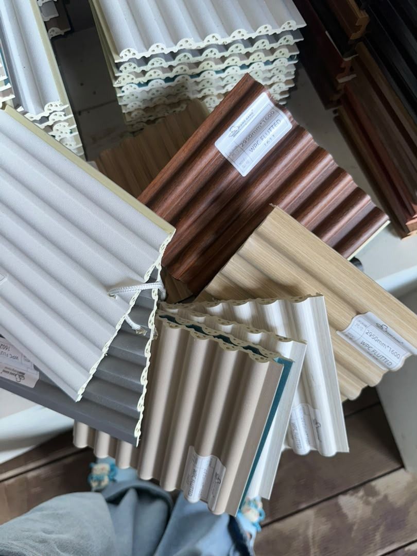 Fluted Wall Panel — Simple but Classy! (Category: Wall Decor) located in Kuala Lumpur. Submitted by acaa.cann (Listing ID 1469623708, Image 2). Description: - Product: WPC Fluted Wall Panel Samples - Colors: Dark wood, light wood, grey, white, and beige - Size: 2950mm x 1600mm per panel - Condition: Brand new stock straight from supplier - Best For: Feature walls, interior accent walls, and DIY home upgrades - Delivery/Collection: Self-pickup pre