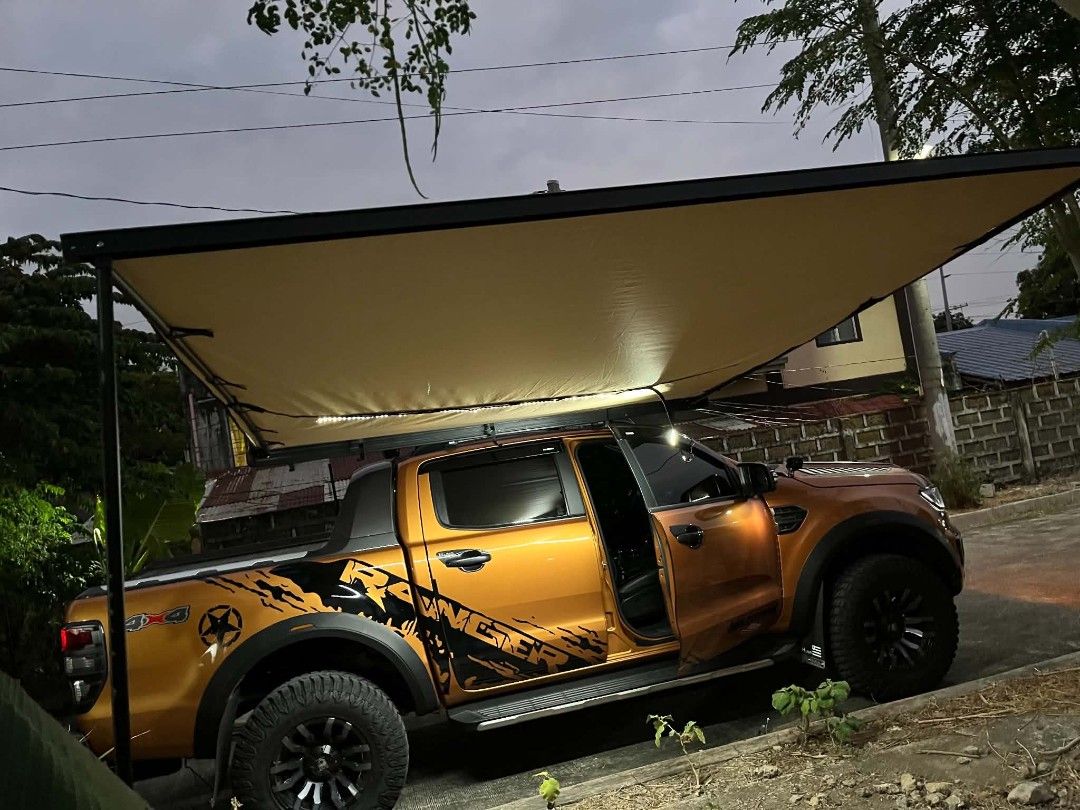 Ford Ranger (Category: Other Automotive Parts and Accessories) located in Makati City. Submitted by bizchann (Listing ID 1469619699, Image 3). Description: Panther Awning Tent Universal XL LP: 9500 Orig Price: 14500 Free Installation Compatible to any pick up trucks with flat base steel roof rack.
