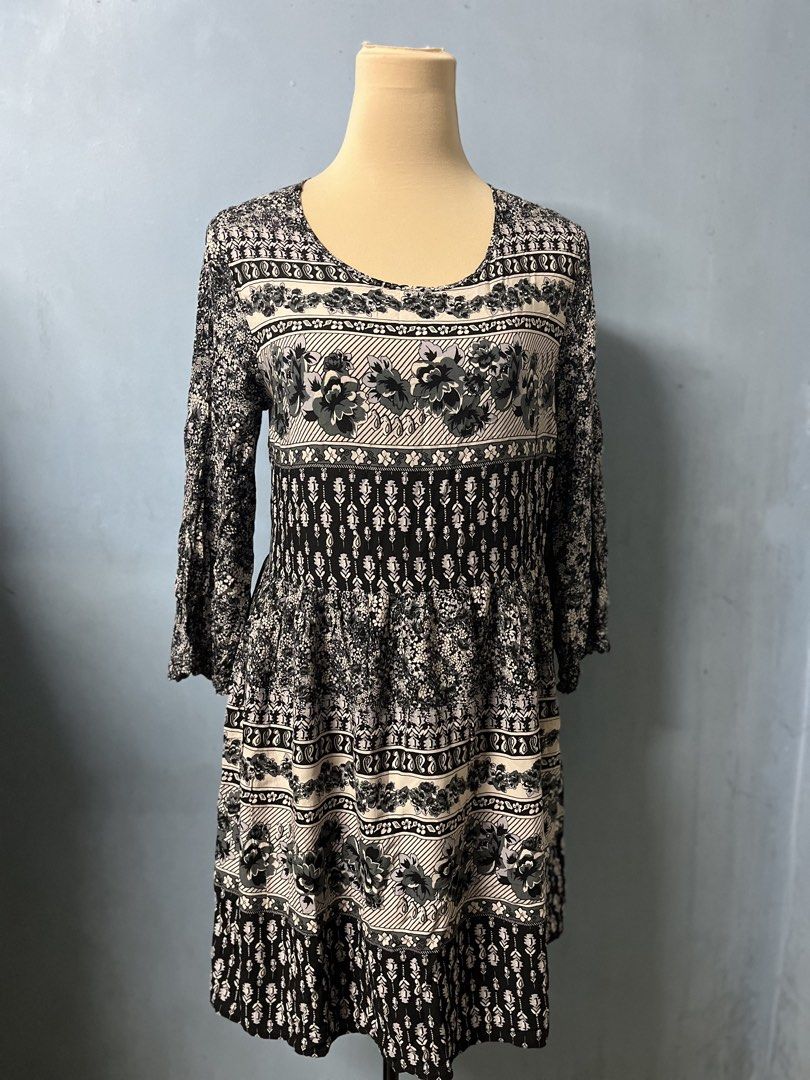 Forever 21 Black And White Patterned Dress Size L (Category: Dresses) located in Valenzuela. Submitted by musearchive (Listing ID 1469720109, Image 1). Description: 31x15 As is Jnt Gcash.